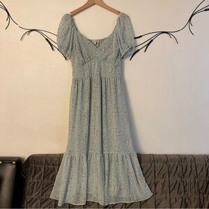 Mimi Chica Sky Blue Floral Midi Dress